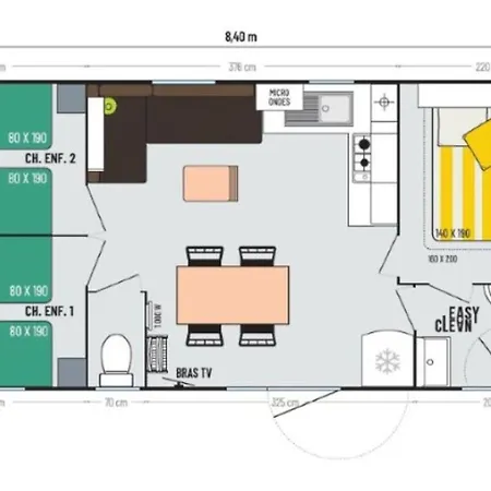 مكان تخييم Mobil-home Avec Terrasse - 6 Pers. - Api-1-52-2132